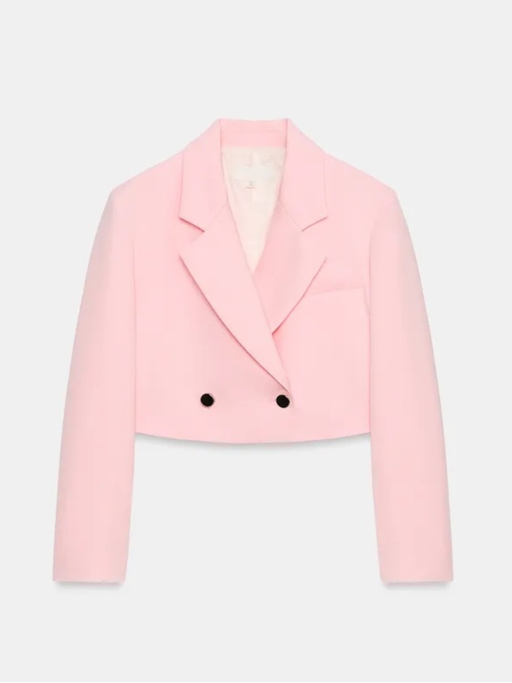 Zara Pale Pink Cropped Blazer with shoulder Pads . POP
